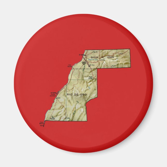 Västsahara Magnet Karta (Framsidan)