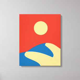 Västsaharas ökendesert, muren konst, Mod, Sol Canvastryck