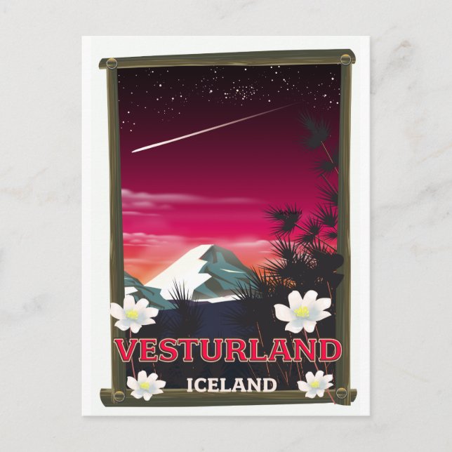 Västurland Island resaffisch Vykort (Framsida)