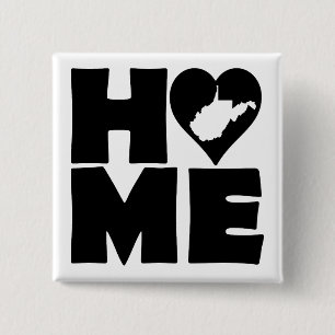 Västvirginia Hem Heart State Knapp Märke Pin