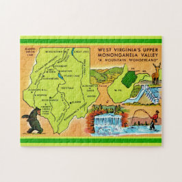 Västvirginia Monongahela Valley Karta Pussel