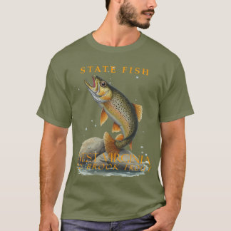 Västvirginia territorium fiskar bäckröding t shirt