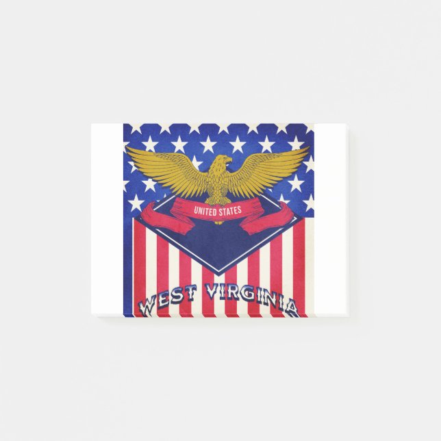 Västvirginia USA Flagga Post-it Block (Framsida)