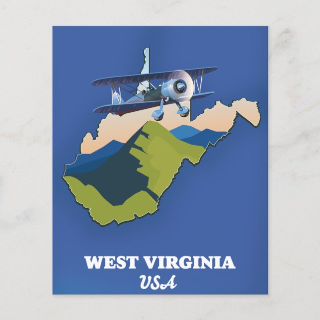 Västvirginia USA karta Flygblad (Framsidan)