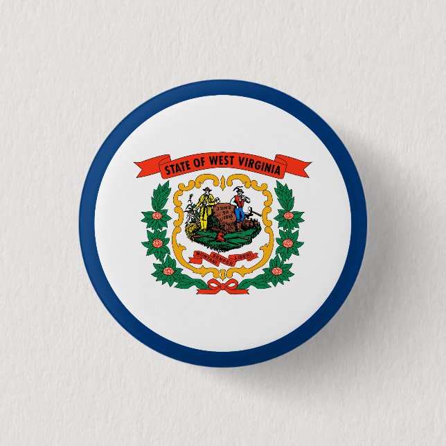 Västvirginias statsflagga knapp (Framsida)