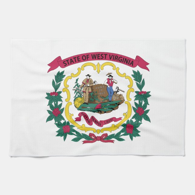 Västvirginias statsflagga kökshandduk (Horisontell)