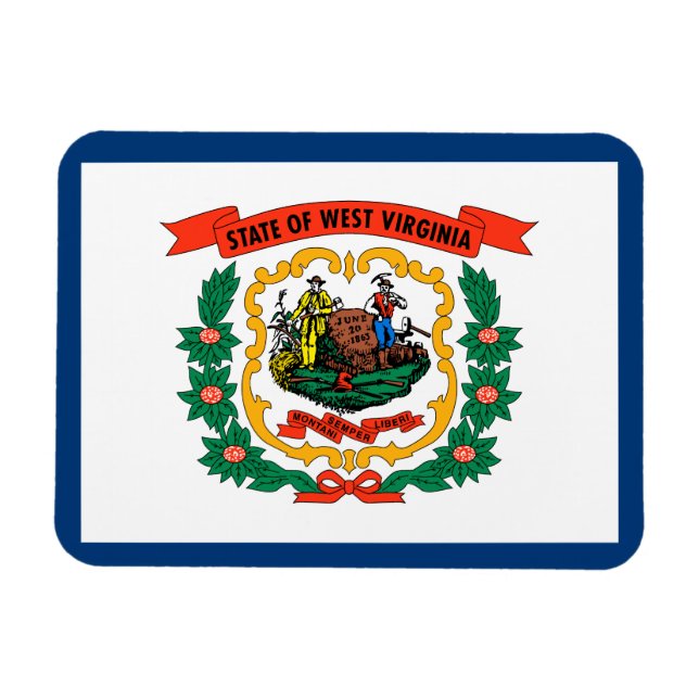 Västvirginias statsflagga magnet (Horisontell)