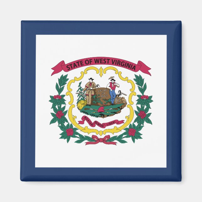 Västvirginias statsflagga magnet (Framsidan)