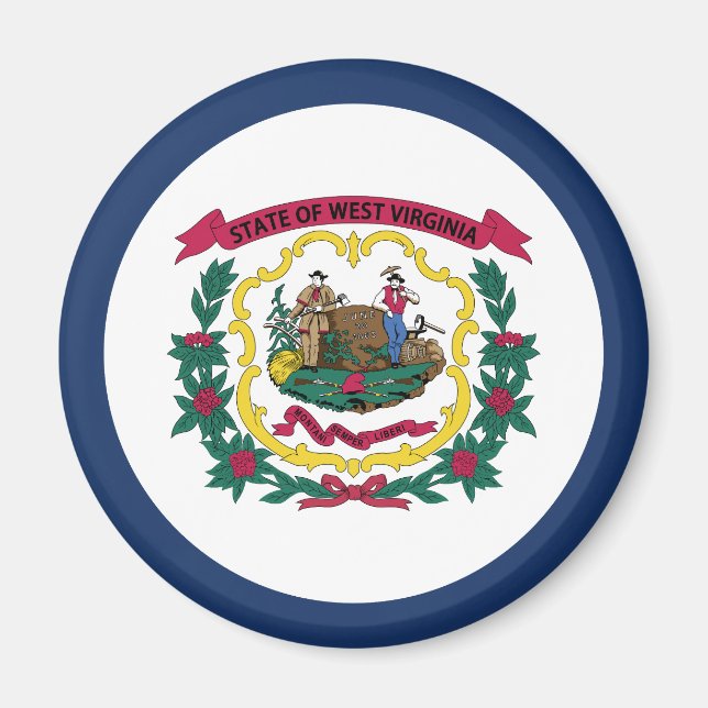 Västvirginias statsflagga magnet (Framsidan)