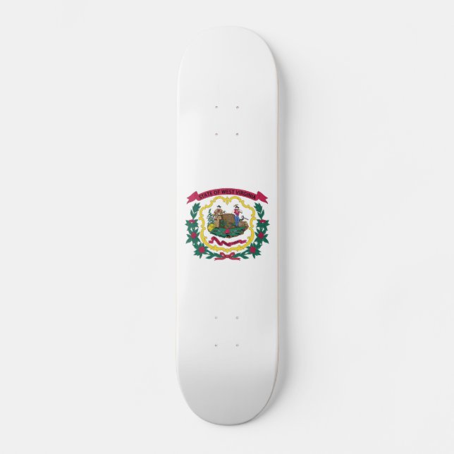 Västvirginias statsflagga mini skateboard bräda 18,5 cm (Framsida)