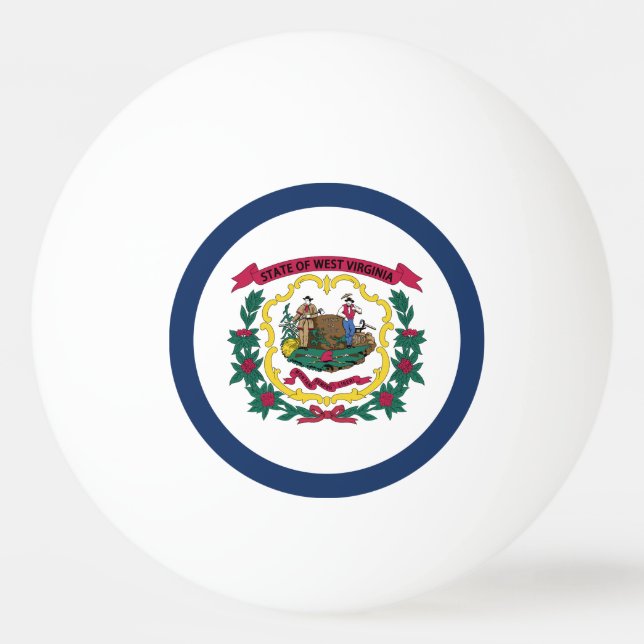 Västvirginias statsflagga pingisboll (Framsidan)