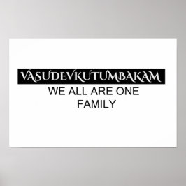 Vasudevkutumbakam väggkonst - Sanskrit Citat Poste