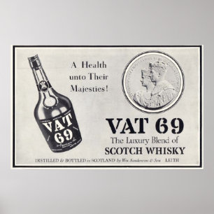 Vat 69 scotch wiskey poster
