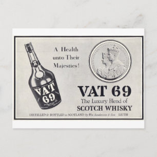 Vat 69 scotch wiskey vykort