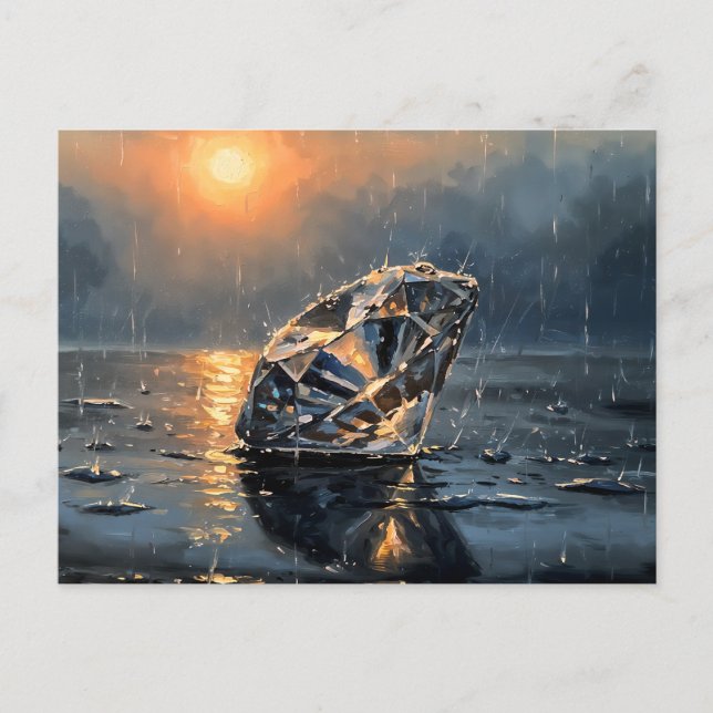 Våt diamant - Impressionistisk melankolisk konst Vykort (Framsida)