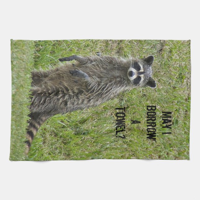 Våt Raccoonkökshandduk Kökshandduk (Horisontell)