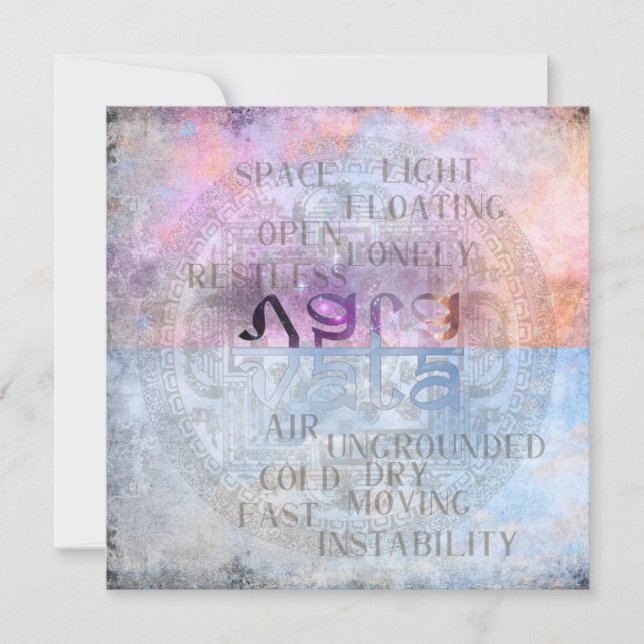 VATA DOSHA - gratulationskort (Framsida)