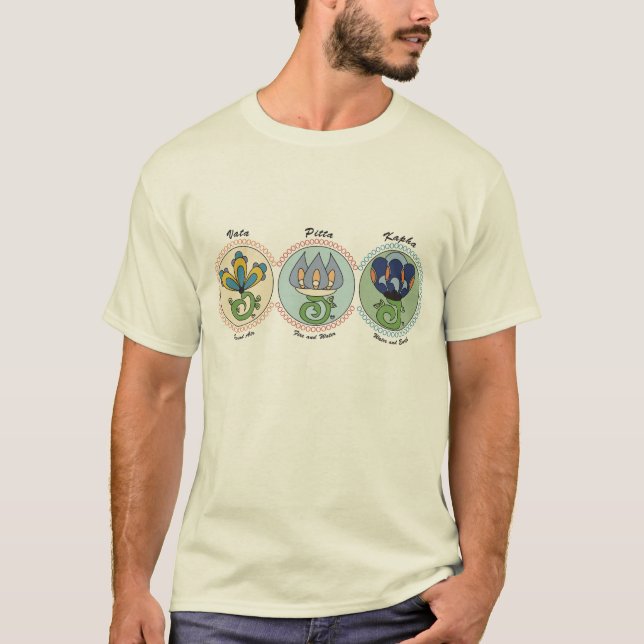 Vata-Pitta-Kapha Doshas T-shirt (Framsida)