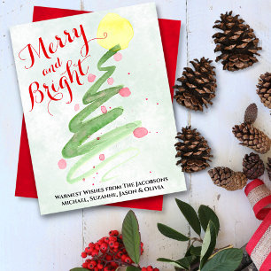 Vätefärg Julgran i Merry & Bright Abstrakt Julkort