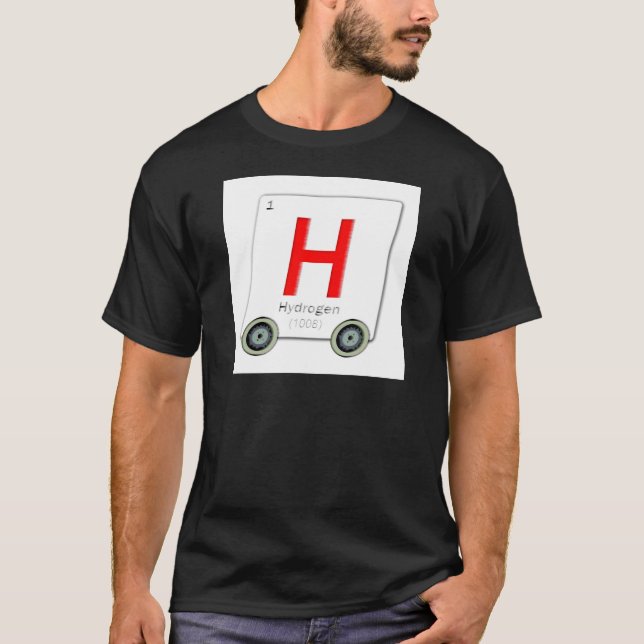 Väteformeln H. med hjul på den. Hydrog T Shirt (Framsida)