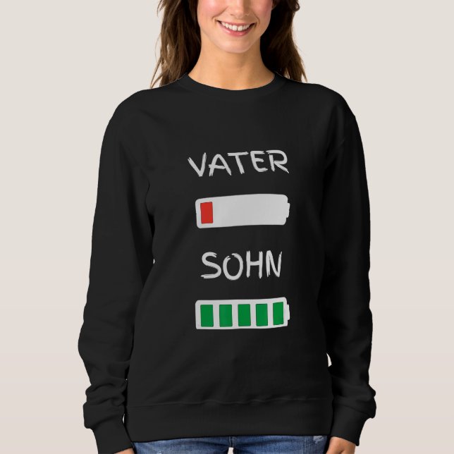 Vater Son Battery Tom Pappa T Shirt (Framsida)