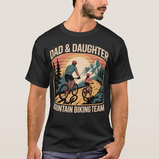 Vater-Tochter MTB Abenteuer T Shirt (Framsida)