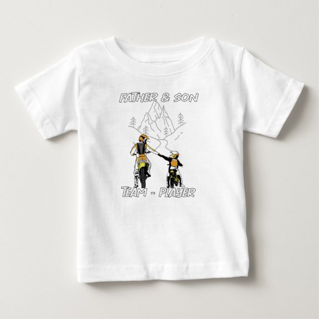 Vater und Sohn Team-Spieler  T Shirt (Framsida)