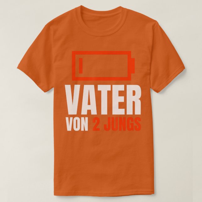 Vater von 2 JUNGS Battery Empty Fars dag Boys T Shirt (Design framsida)