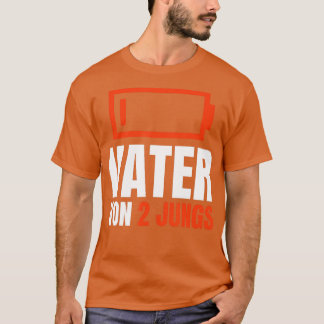 Vater von 2 JUNGS Battery Empty Fars dag Boys T Shirt