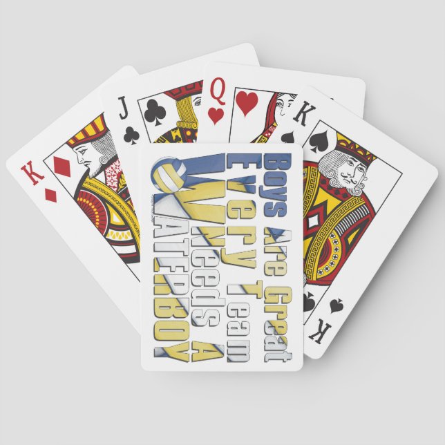 Vaterboy Volleyball i Blue och Gult Kortlek (Baksidan)