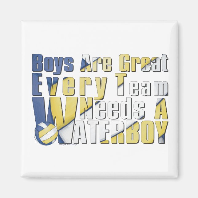 Vaterboy Volleyball i Blue och Gult Magnet (Framsidan)