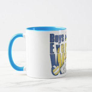Vaterboy Volleyball i Blue och Gult Mugg