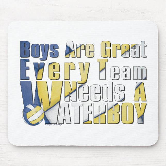Vaterboy Volleyball i Blue och Gult Musmatta (Framsidan)