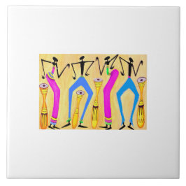 Vatercolor African Art Fantastisk Party Kakelplatta