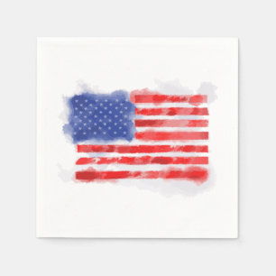 Vatercolor American Flagga for Veterans and Patrio Pappersservett