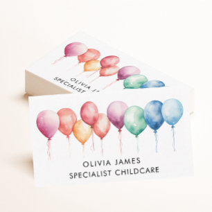 Vatercolor Balloons Babyvvakt Childcare Daycare Visitkort