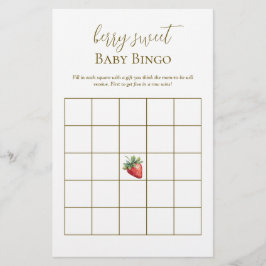 Vatercolor Berry Sweet Baby Shower Bingo Game
