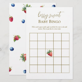 Vatercolor Berry Sweet Baby Shower Bingo Game