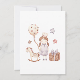Vatercolor Birthday Girl Greeting Card