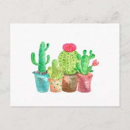Vatercolor Cactus vycard Vykort
