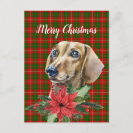 Vatercolor Dachshund Hund julvykort Vykort