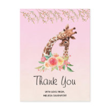 Vatercolor Giraffe Mamma & Baby Tack vykort