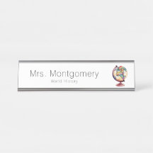 Vatercolor Globe History eller Geography Teacher