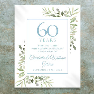 Vatercolor Greenery 60-årsjubileum Välkomna Poster