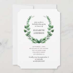 Vatercolor greenery botanique bachelorette Party Inbjudningar