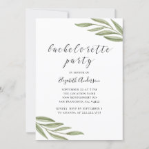 Vatercolor grenery calligraphy bachelorette Party