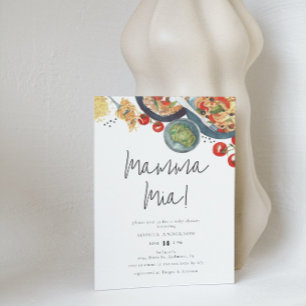 Vatercolor Italienska mamma Mia! Baby Shower Inbjudningar