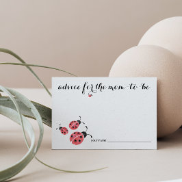 Vatercolor Ladybug Advice for Mamma Baby Shower Ca Rådkort