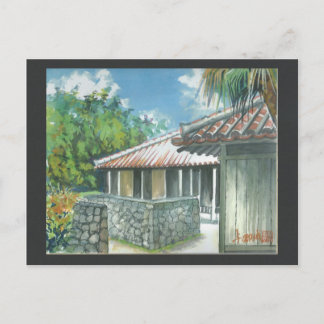 Vatercolor Painting Postcard Okinawa Ishigaki Vykort