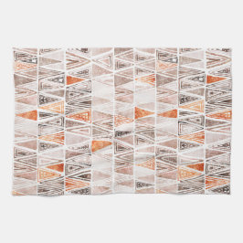 Vatercolor Pastel Terracotta Tribal Triangles Kökshandduk